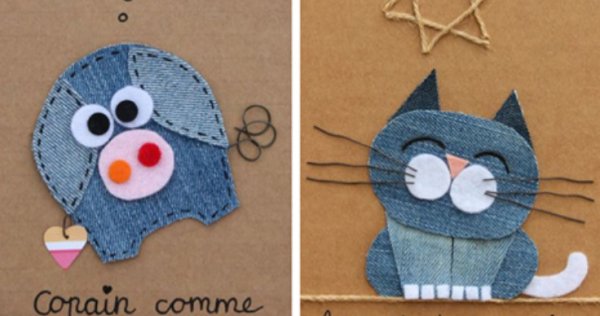 Аппликация из джинсы