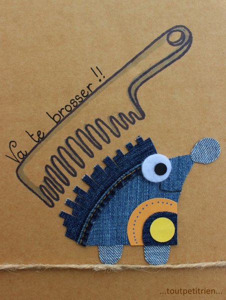 Аппликация из джинсовой ткани