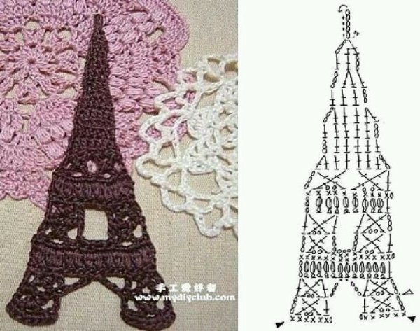 Аппликация Эйфелевой башни схема
