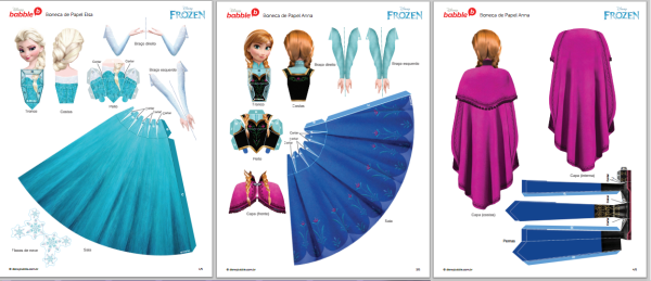 Объемные бумажные куклы Дисней