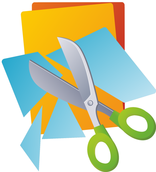 Ножницы и цветная бумага