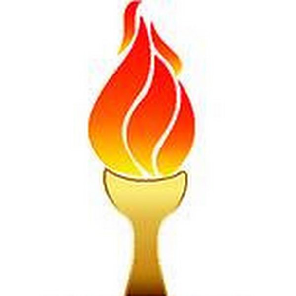 Олимпийский огонь на прозрачном фоне