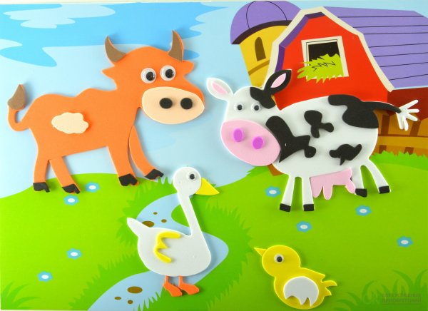 Аппликация домашних животных для детей