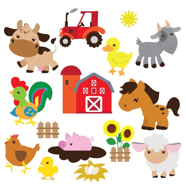 Животные фермы вырезать