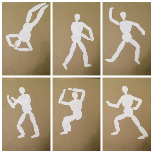 Человек в движении из бумаги