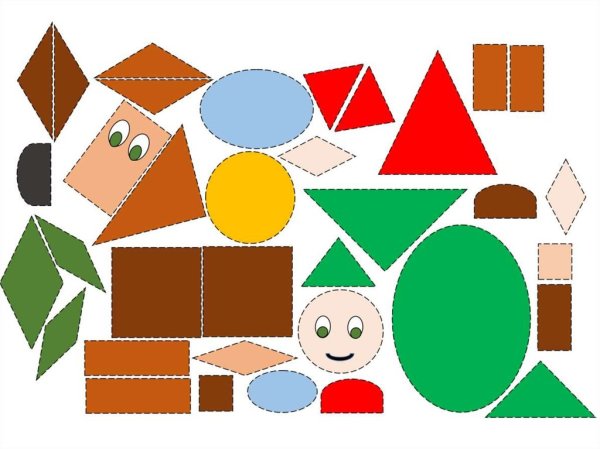 Аппликация из геометрических фигур