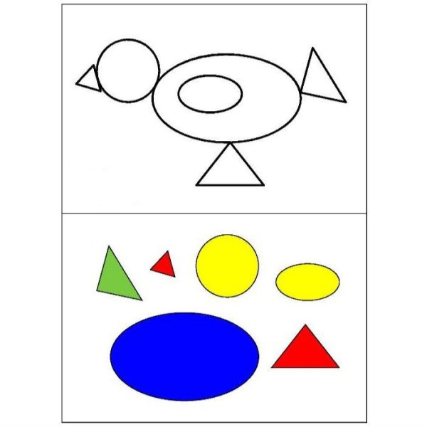 Геометрическая аппликация для дошкольников