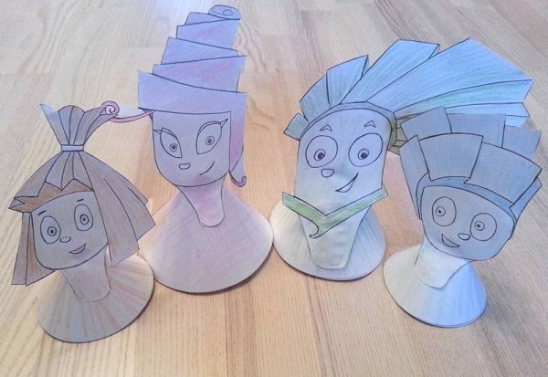Герои мультфильмов из бумаги