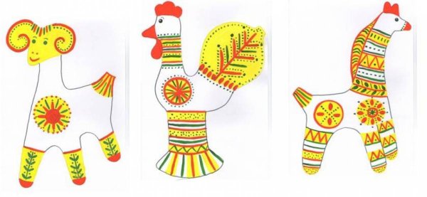 Раскраска петушок Филимоновская роспись