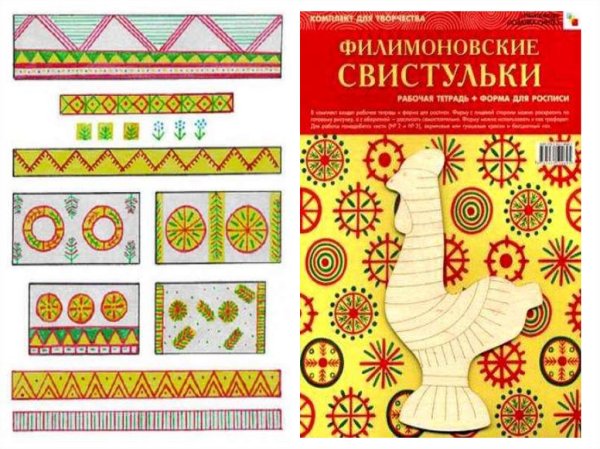 Рисование элементов филимоновской росписи