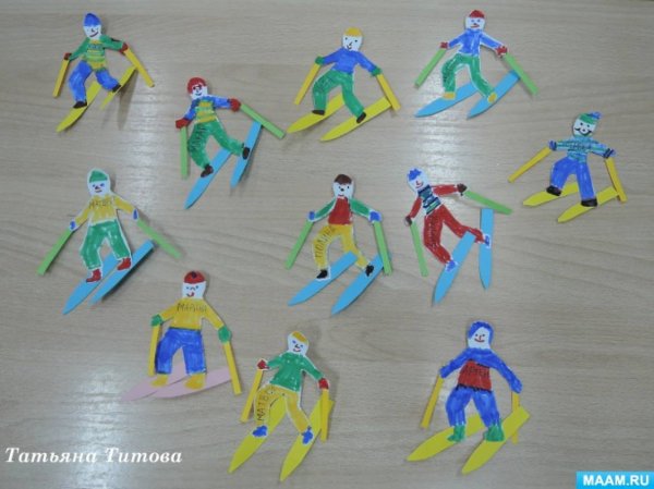 Аппликация по зимним видам спорта