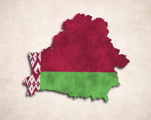 Территория Белоруссии с флагом