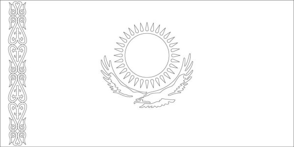 Флаг Казахстана раскраска