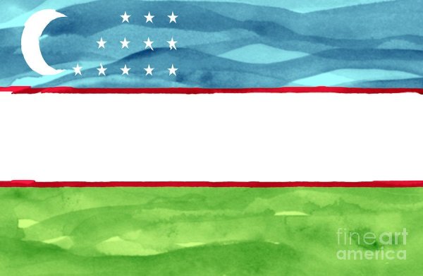 Флаг Узбекистана пайнт