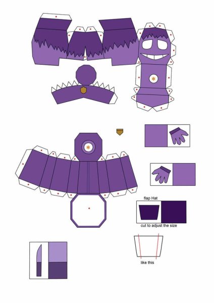 Паперкрафт ФНАФ Бонни