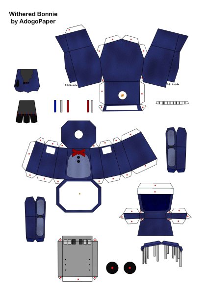 Бумажные фигурки ФНАФ Олд Бонни