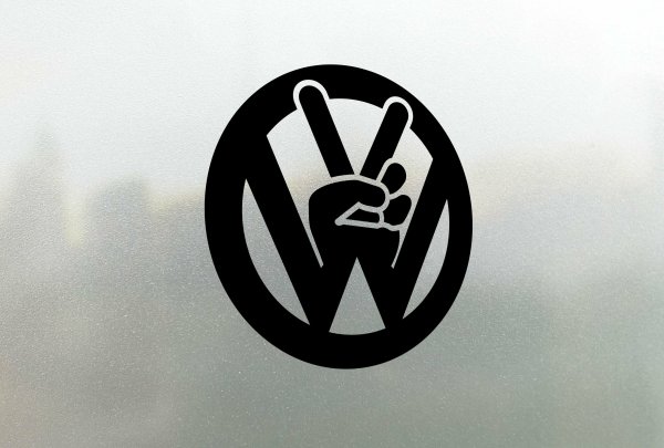 Фольксваген наклейки на авто вектор чб