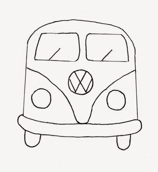 Шаблон автобуса Фольксваген для подушки