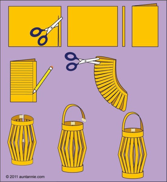 Поделка фонарик из бумаги