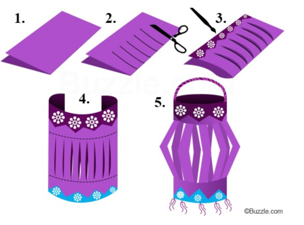 Поделка фонарик из бумаги для детей