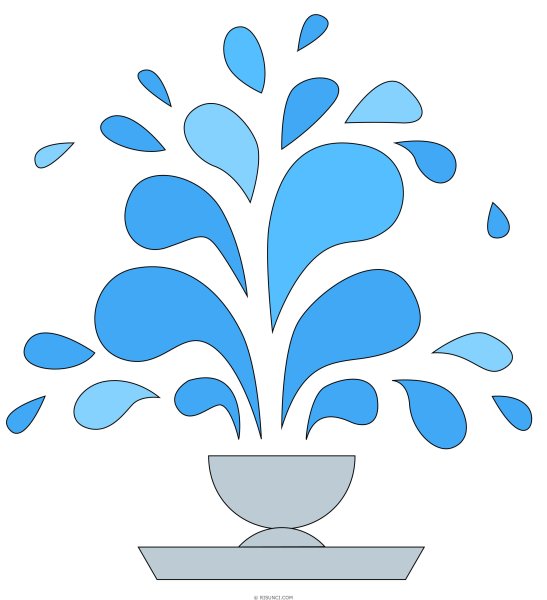 Аппликация фонтан