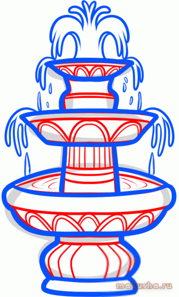 Рисование фонтана
