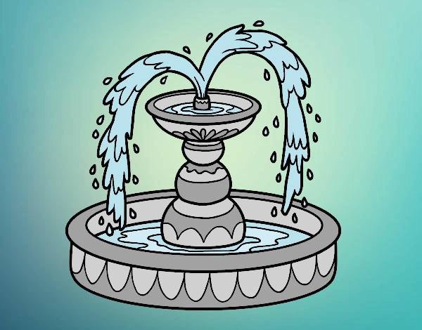 Нарисовать фонтан зубной щеткой