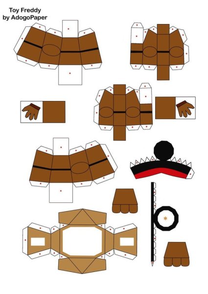 ФНАФ из бумаги схемы Фредди