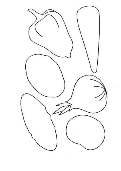 Трафареты овощей и фруктов для вырезания