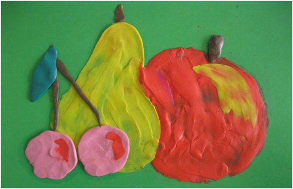 Пластилинография овощи и фрукты старшая группа