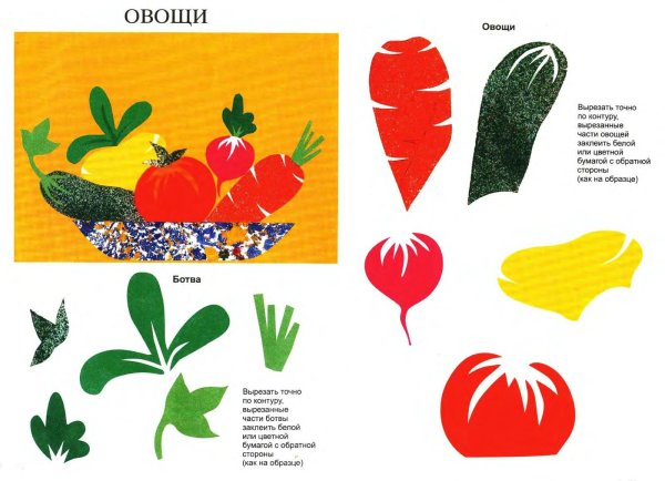 Аппликация овощей и фруктов