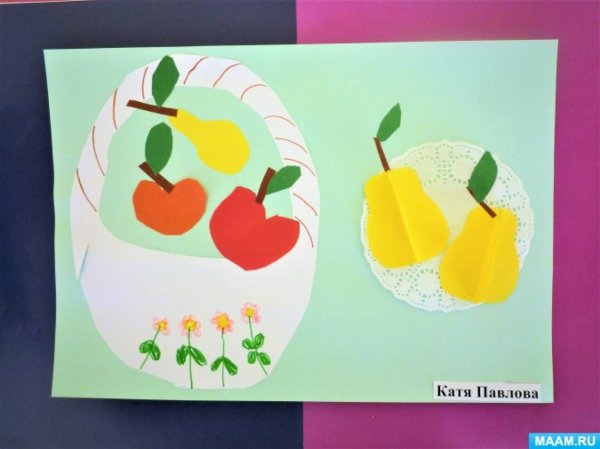 Аппликация фрукты старшая группа