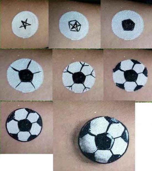 Аквагрим футбольный мяч