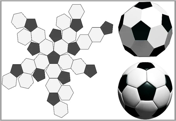 Объемный футбольный мяч