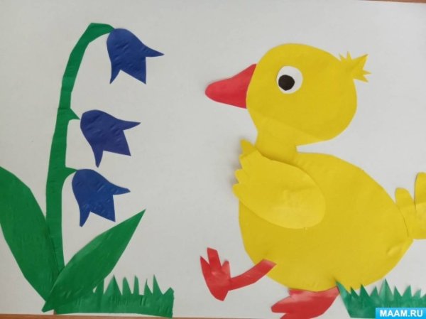 Утенок аппликация