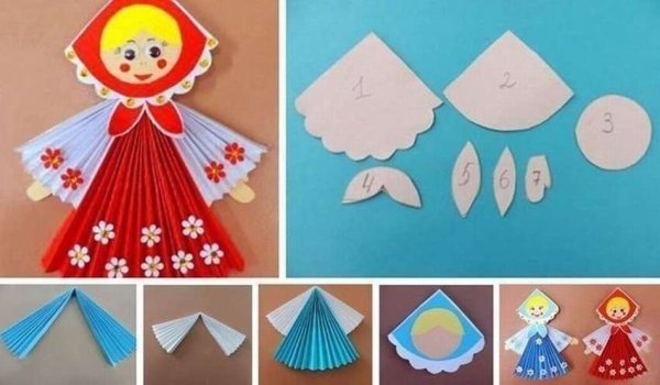 Поделка кукла Масленица из бумаги