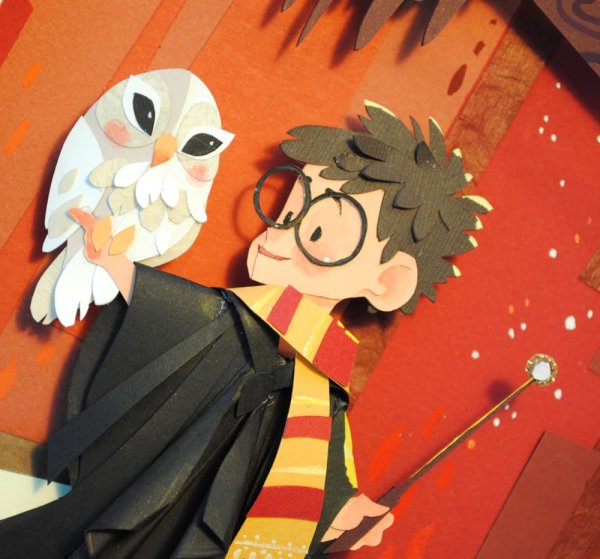 Аппликация Гарри Поттер из бумаги