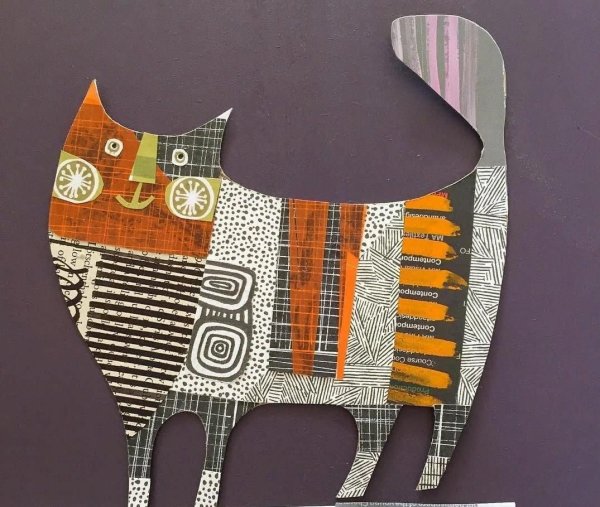 Аппликация из газетной бумаги