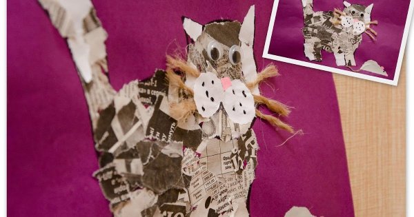 Поделки из порванной бумаги