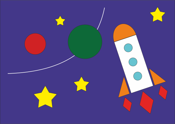 Аппликация из геометрических фигур для детей