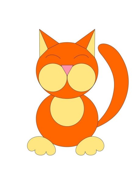 Аппликация кошка из геометрических фигур