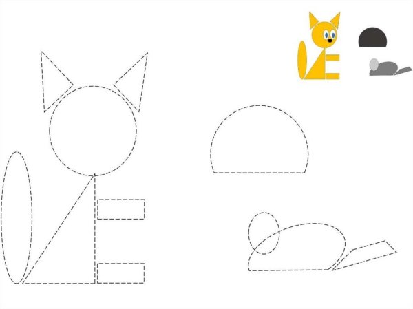 Аппликация из геометрических фигур для детей