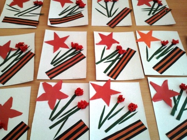 Аппликация день Победы средняя группа