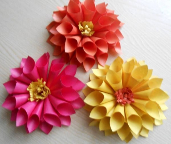 Цветы из бумажных кулечков