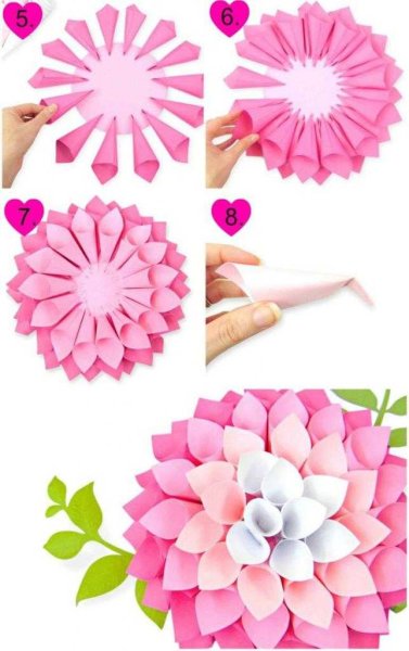 Цветы из цветной бумаги своими