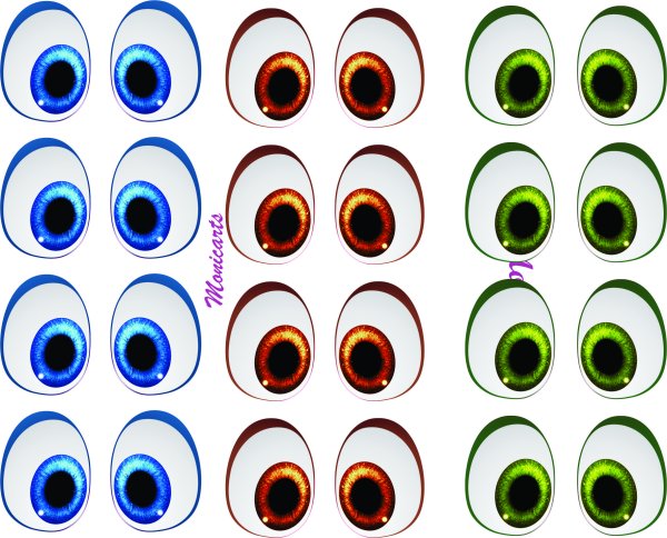 Трафареты глаз для поделок