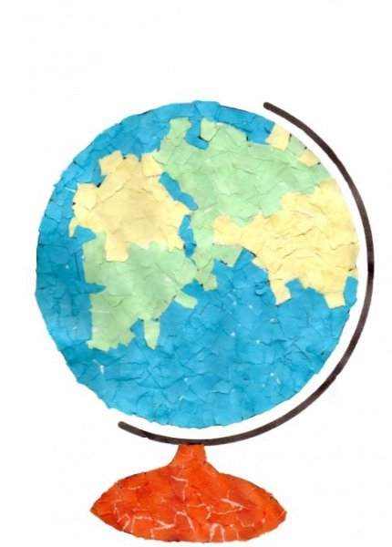 Обрывная аппликация Глобус