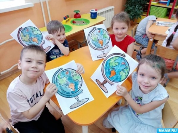 Рисование глобуса в подготовительной группе
