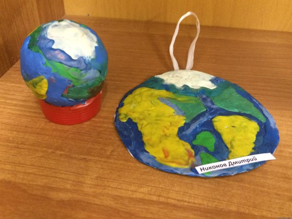 Макет планеты земля из пластилина