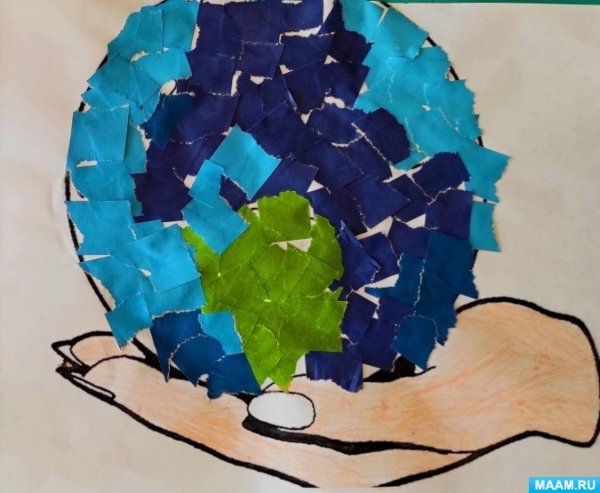 Обрывная аппликация Планета